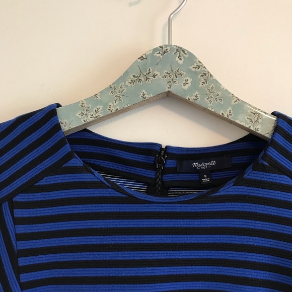 Madewell Gallerist Ponte Dress Blue Stripe - Picture 2 of 9